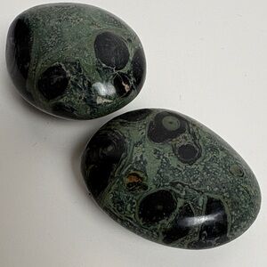 Kambaba Jasper palm stones two polished stones